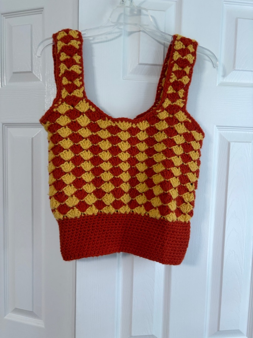 Handmade Red and Yellow Crochet Tank Top